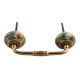 Pea Green Leaf Flower Ceramic Bridge Handle